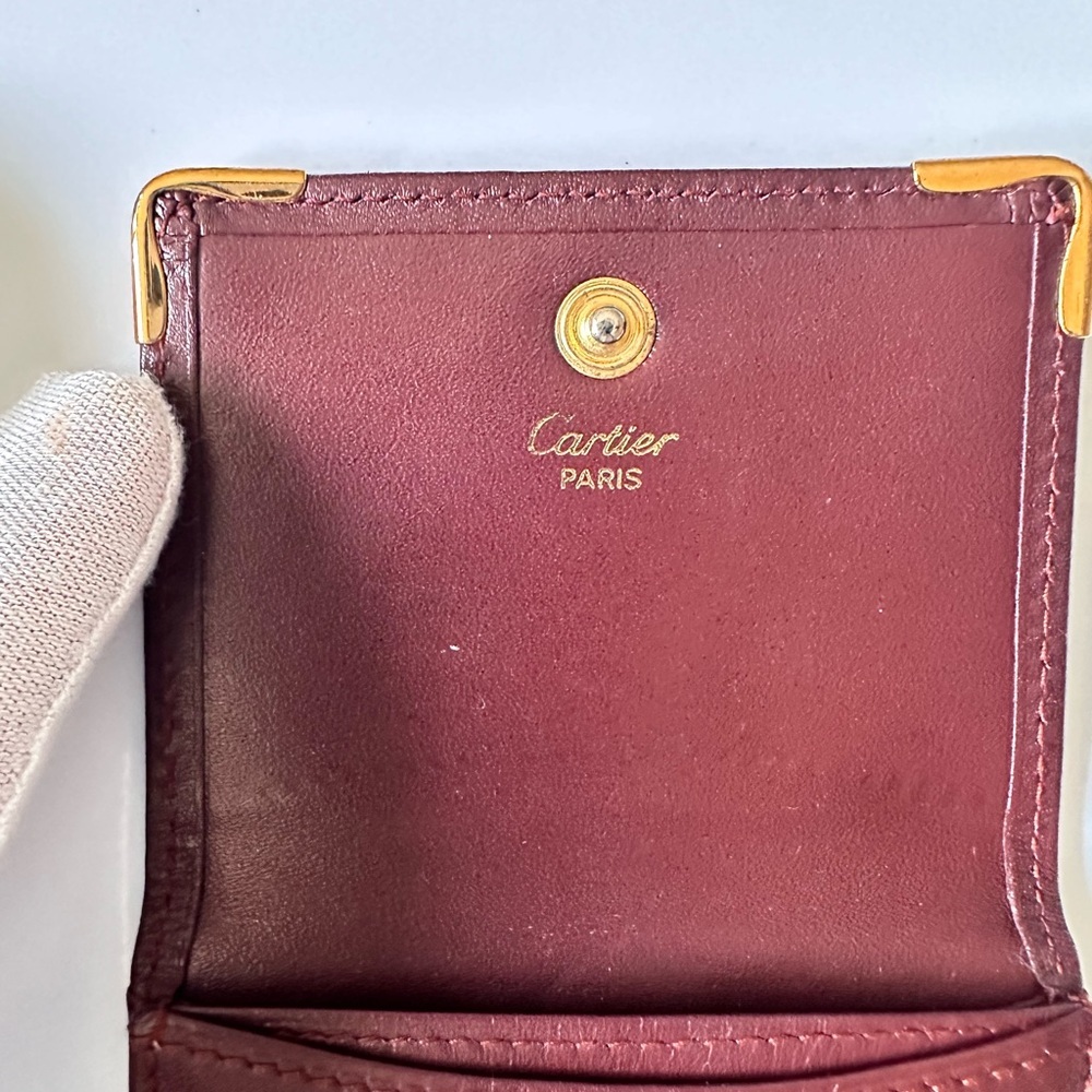 Cartier Burgundy Coin Pouch - Authentic - Picture 8 of 14